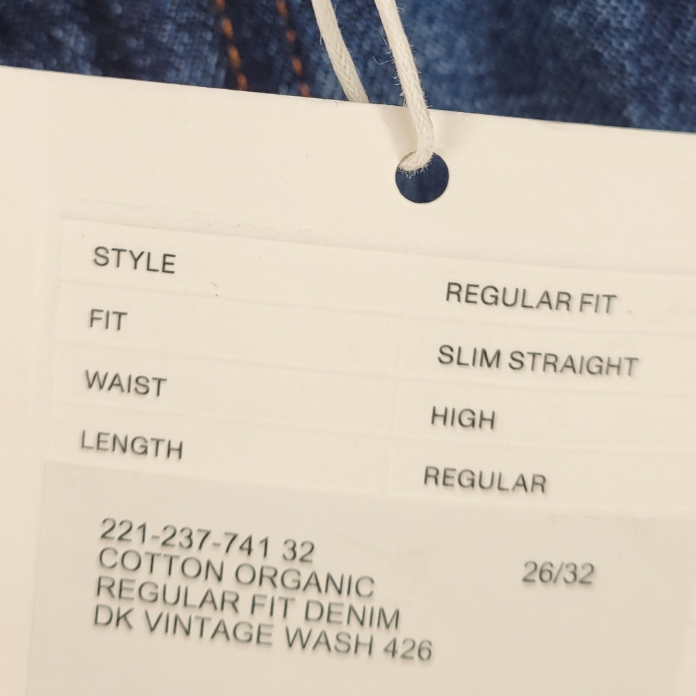 Toteme Slim Straight High Waist Blue Denim Jeans Cotton Dark Vintage Wash Size26 - Picture 7 of 14